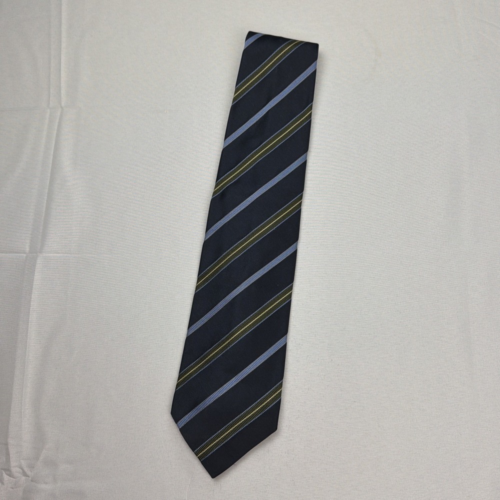Massimo Bizzocchi‎ Men's Tie 100% Silk Blue Stripe/ Made in Italy /61"x3.75"